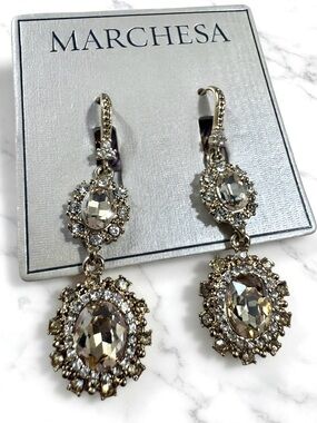 Marchesa Tonal Crystal Double Linear Earrings